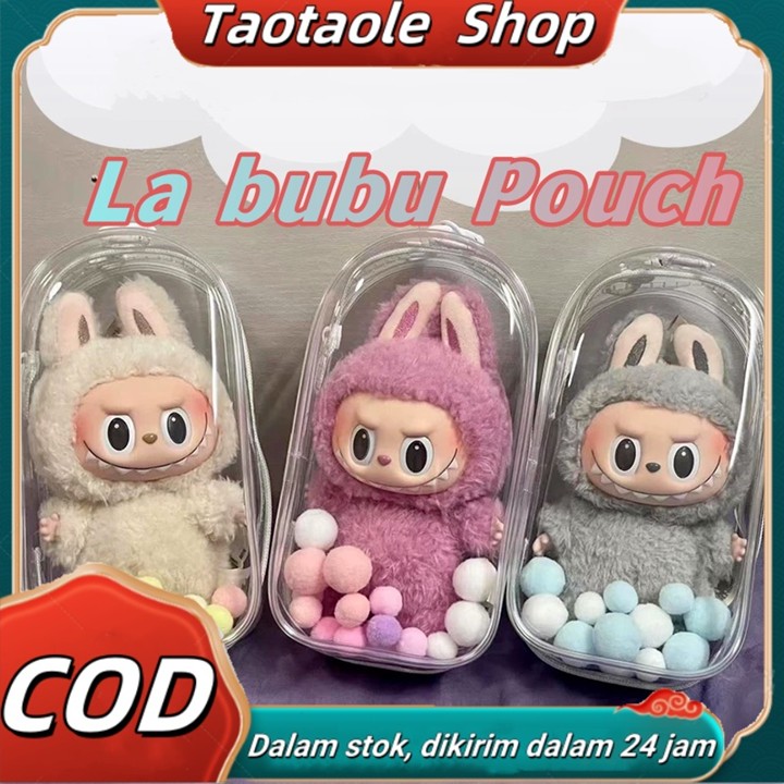 [READY]  labubu pouch transparant PVC pouch 19*10*5 cm for L