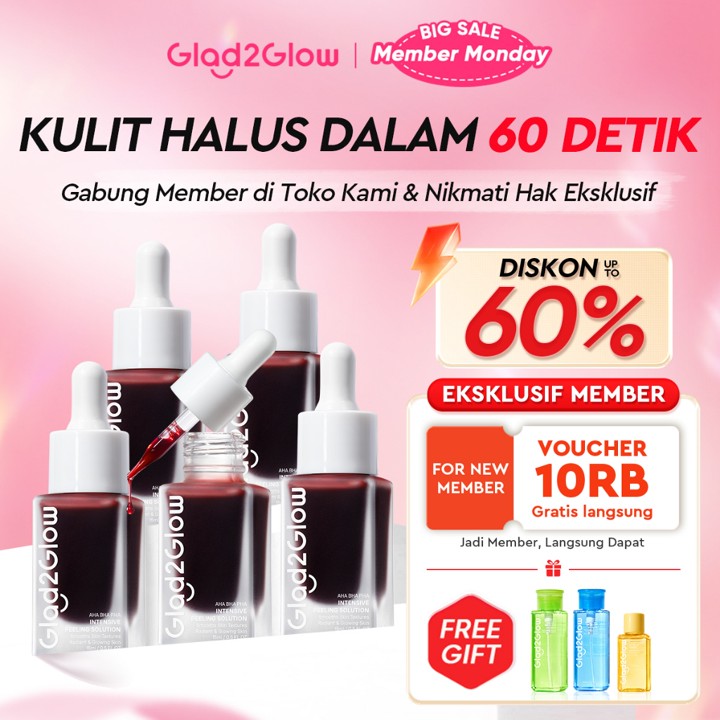 Glad2Glow Peeling Solution Serum Eksfoliasi Wajah 60 detik M
