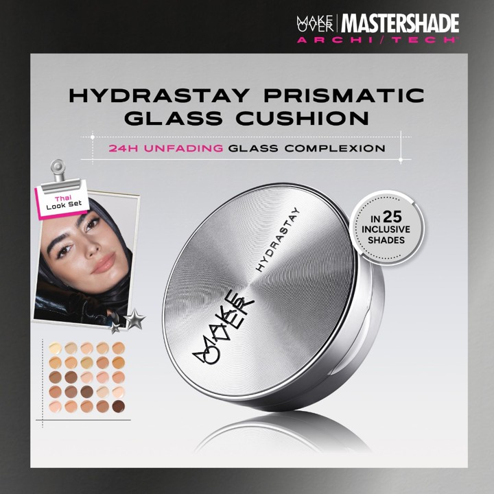 NEW! MAKE OVER Hydrastay Prismatic Glass Cushion - Glow Aqee