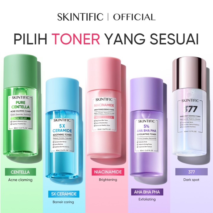 [SKINTIFIC Resmi] - Toner Collection | 377 Brightening Booster Essence 5X Ceramide AHA PHA Exfoliating