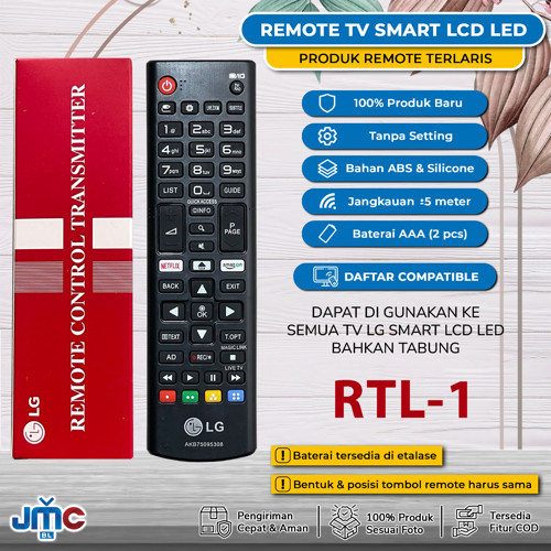 Remote TV LG Lcd Led Smart TV kwalitas Original AKB75095308