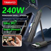 TRANYOO CC-10 kabel data fast charging 240W dengan stand ter