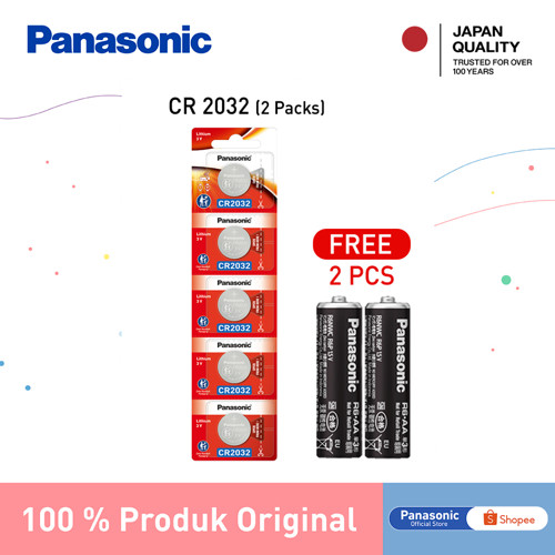 Panasonic Baterai Lithium Koin CR2032 5pc Battery Lithium Co