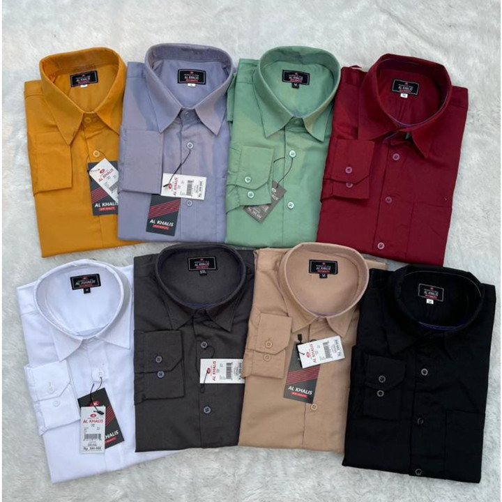 Kemeja Pria Polos Slim Fit Toyobo Fodu Premium Lengan Panjang