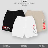 RHID - Boardshort Celana Pendek pria Wanita - Black, Begie, 