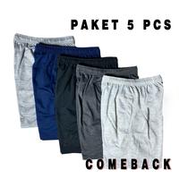 Paket Promo 5 Celana Pendek Pria Wanita Bahan Kaos Baby Terr