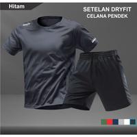 Setelan Kaos Running Dry Fit Baju Olahraga dan Celana Pendek