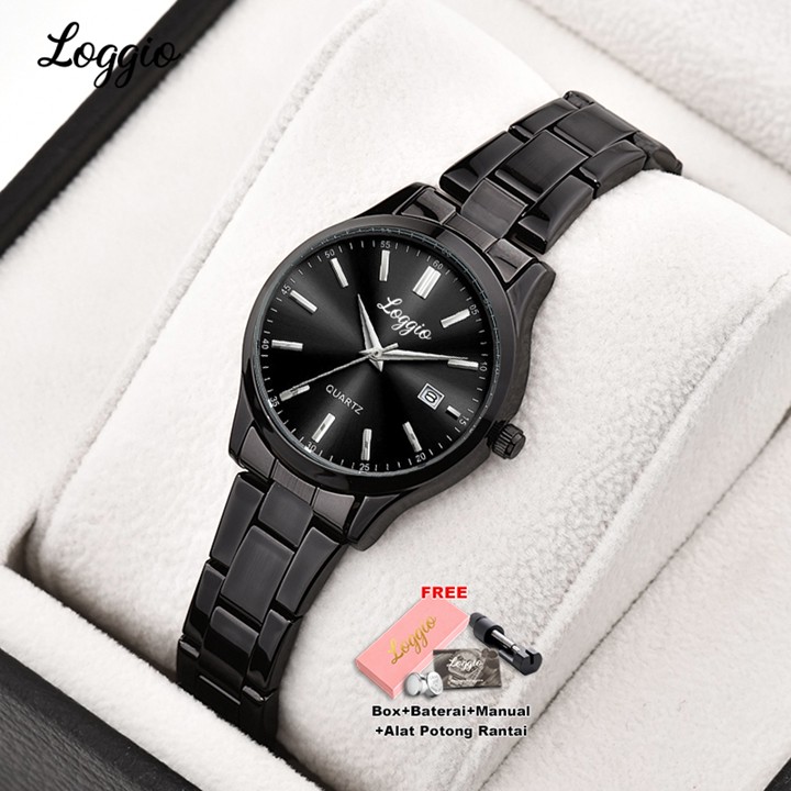 Loggio Jam Tangan Wanita Original Rantai Kecil Kekinian Dial Bulat Women Watches Free Box
