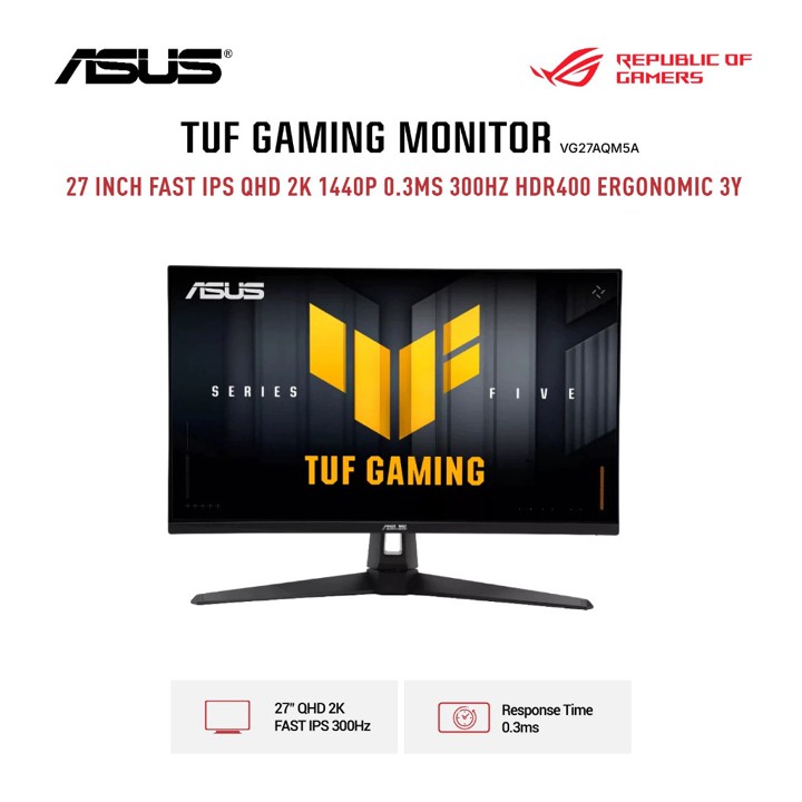 ASUS GAMING MONITOR 27 INCH TUF GAMING VG27AQM5A FAST IPS QHD 2K 1440P 0.3MS 300