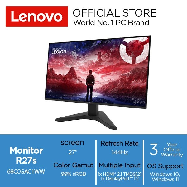 Lenovo Legion Monitor R27s 27" IPS 81 dpi 144Hz 99% sRGB