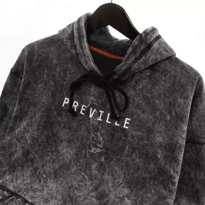 BEST SELLER !!! JAKET HOODIE WASHED PREVILLE UNISEX / SWEATER HOODIE SANDWASH PR