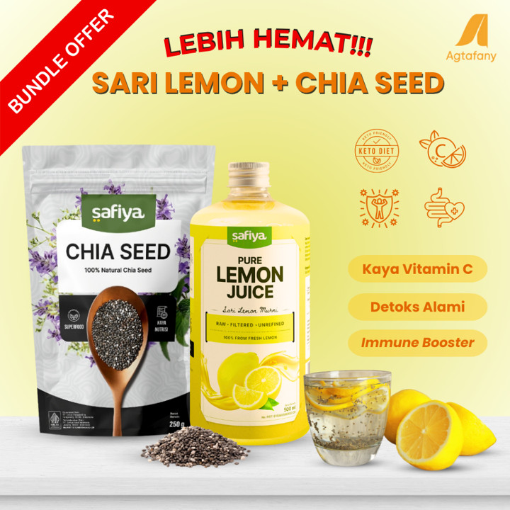 [Paket Hemat] Bundling Sari Lemon 500 ml + Chia seed Safiya 250 gr | Chiaseed Di