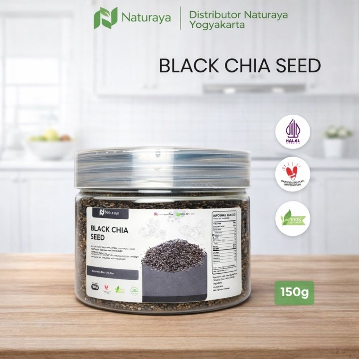 Naturaya Chia Seed Organik 150g Biji Chia Seed untuk Diet Detox Fiber Tinggi Sup