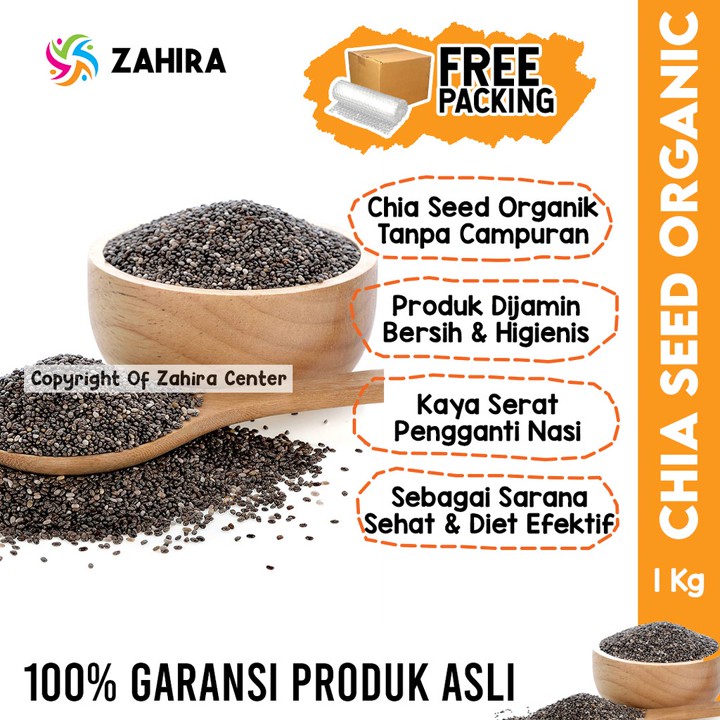 Chia Seed Premium 1Kg Mexico Kualitas Terbaik Untuk Diet Keto Kaya Serat Pengganti Nasi Shirataki