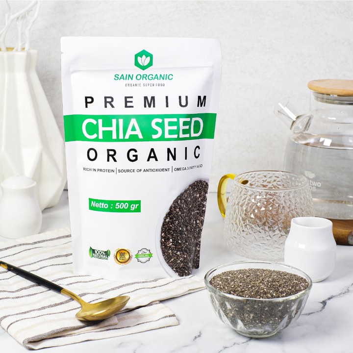 Chia Seed Organic untuk Diet Freshly Black Cia Seed Organik fresly Biji Chia See