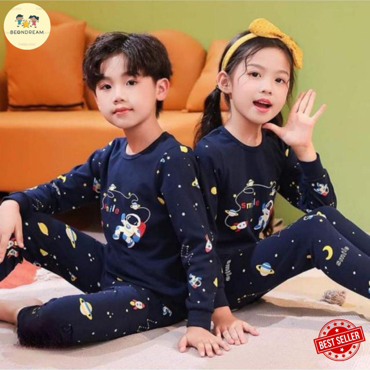 Baju Tidur Anak-anak / Piyama Anak-anak Unisex Best Seller Umur 1-10 Tahun (Beon