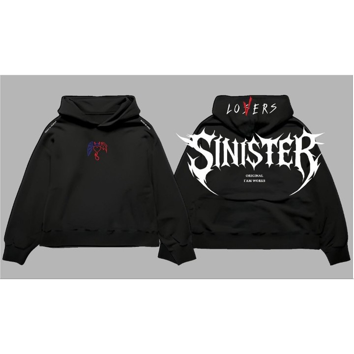 I'AM WORKS | Hoodie Boxy Pria/Wanita Bahan Soft Fleece Size M-XL "Sinister - Lim