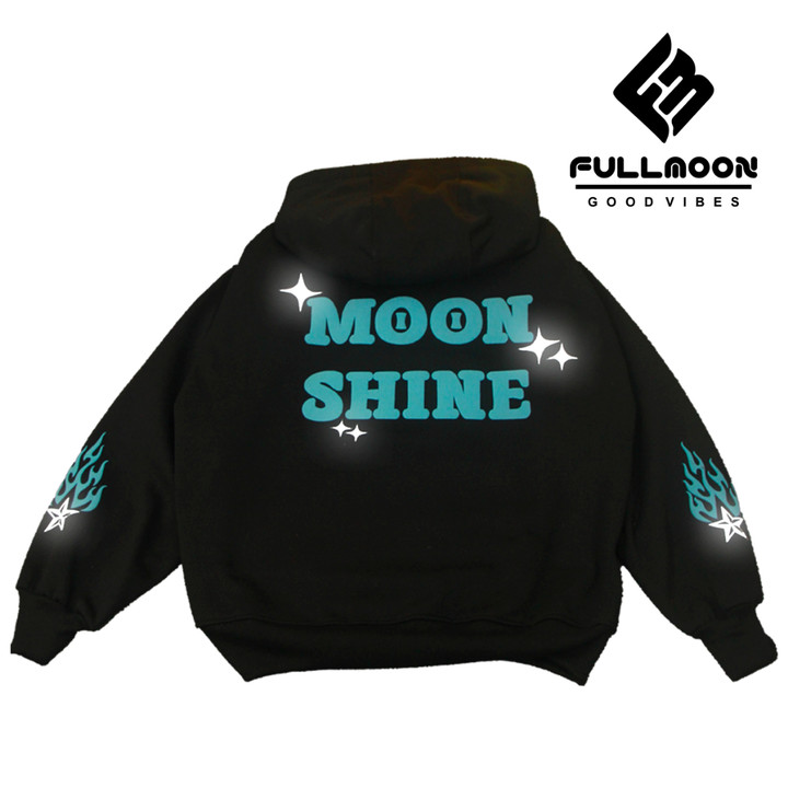 Bunama Store - Hoodie Boxy Pullover Menyala Reflective MoonShine