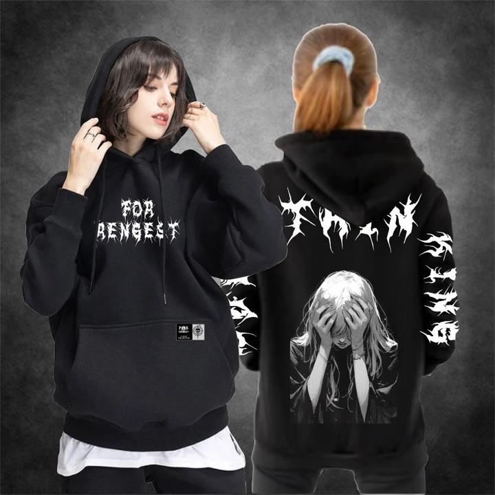 Oneeveero Hoodie Distro Boxy Sweatshirt Overthinking Black Pria Wanita Unisex te