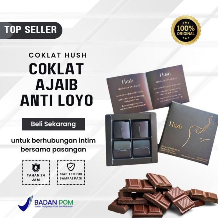 Hush Coklat Dark Chocolate 4 Pcs 32 Gram Herbal Menambah Stamina Tahan Lama Ampu
