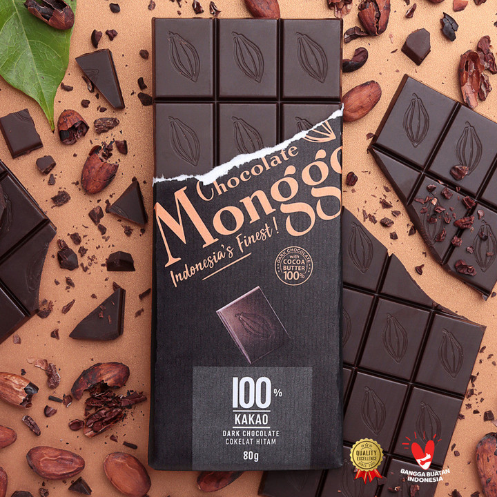 Chocolate Monggo | Dark Chocolate 100% Cocoa | Cokelat Hitam | Coklat Diet Keto 