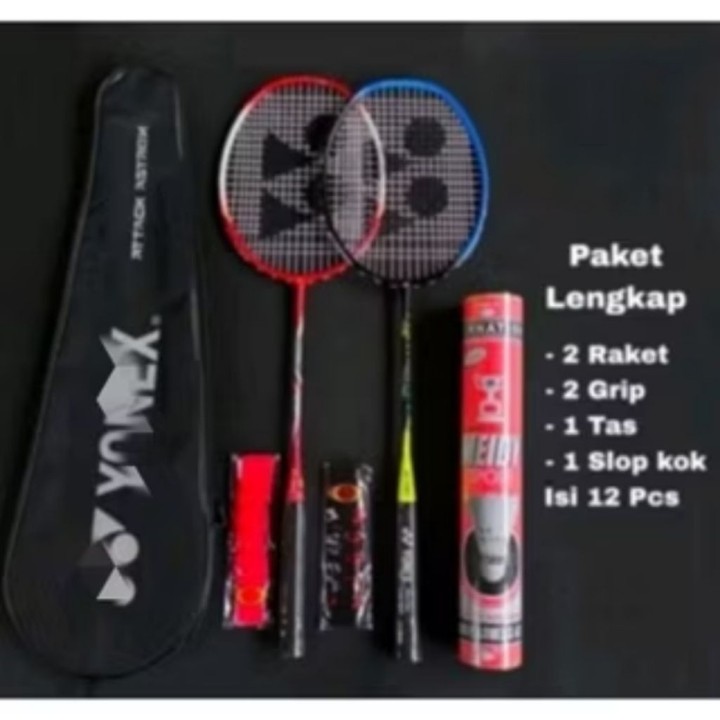 Paket Raket Badminton Dewasa Kuat & Ringan