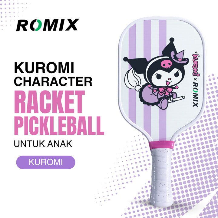 ROMIX Raket Pickleball Karakter Kuromi & Melody untuk Anak Ringan Imut Olah Raga