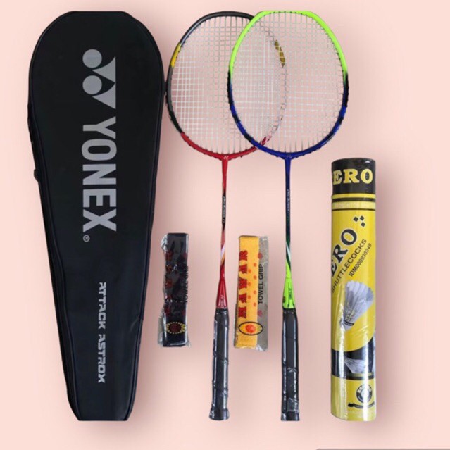 RAKET BADMINTON MURAH ISI 2RAKET BONUS TAS,KOCK DAN GRIP