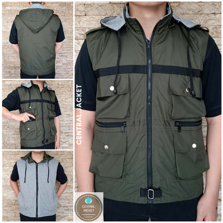 JAKET ROMPI KATUN TOPI MULTIFUNGSI - ROMPI VEST PARTAI LAPANGAN - VEST OUTDOOR