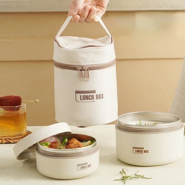 1 Set 304 Stainless Lunch Box /Kotak Makan Siang Bento Portabel/Kotak Makan Sian