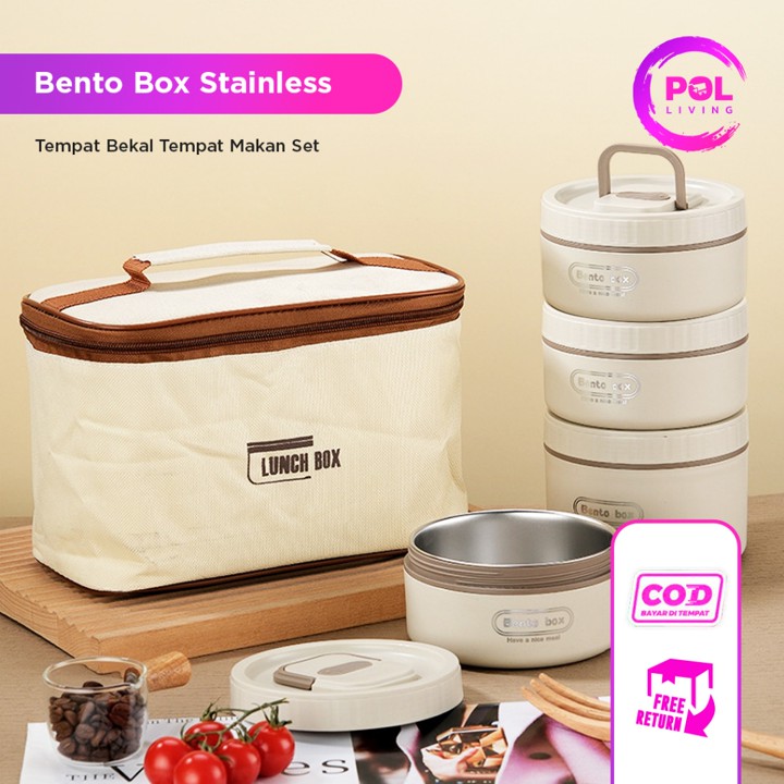 POL - Rantang Lunch Box Stainless Set 3-4 Susun