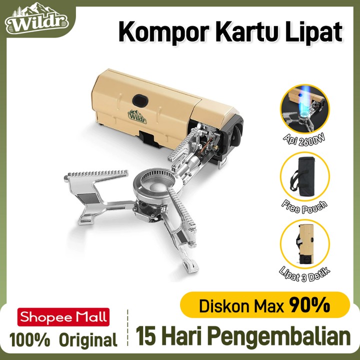 Wildr Kompor Lipat Portable, Kompor Lipat Portable Untuk Traveling, Kompor Gas L