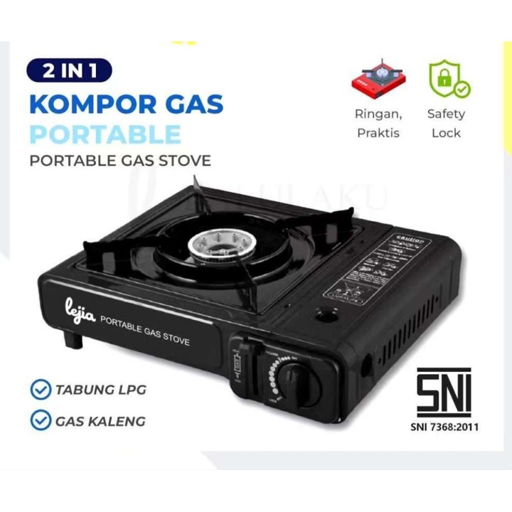 Kompor Gas Portable 2in1 SNI Untuk Traveling Free Koper