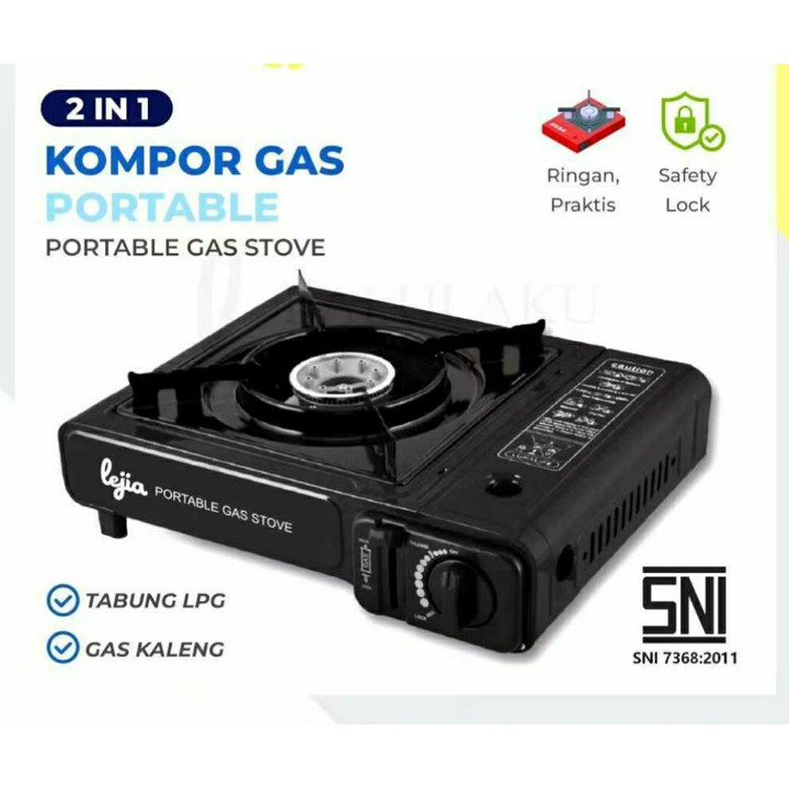 Kompor Portable 2in1 Kompor Gas Portable Untuk Camping/ Travelling + Tas Koper