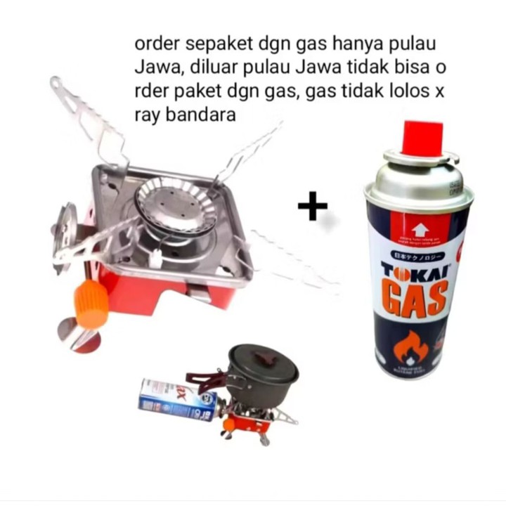 (Termurah) Kompor Kotak Gunung + GAS portable Original Camping