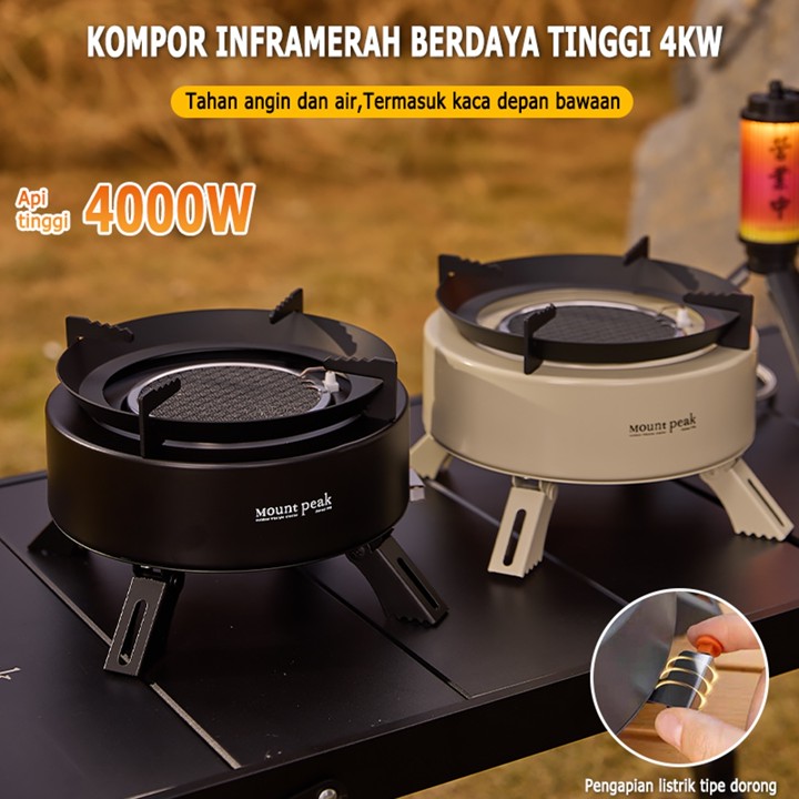 Mountpeak Kompor Portable Infrared untuk Camping - Hemat Energi 40%, Anti-Angin,