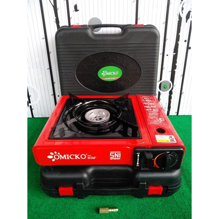 OMICKO Kompor Portable 2in1 Gas Kaleng Elpiji Baru Mudah Dibawa Desain Modern
