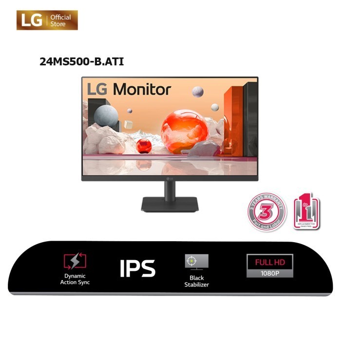 (BEST SELLER ) LG 24MS500-B 24'' FHD monitor with refresh rate 100Hz