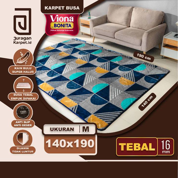 Karpet Busa Malaysia Viona Bonita 140x190cm Tebal 16mm – Motif Minimalis