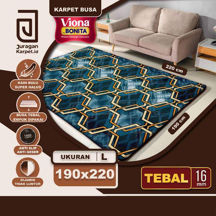 Karpet Busa Malaysia Viona Bonita 190x220cm Tebal 16mm – Motif Minimalis