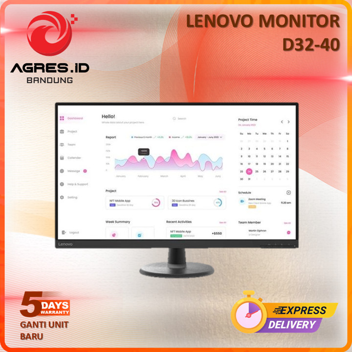 LENOVO MONITOR 32 INCH D32-40 VA FHD 1080P 4MS 60HZ