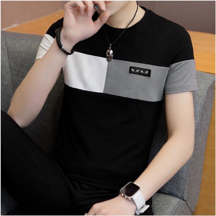 Baju Kaos Atasan  Pria Dewasa T-Shirt Terbaru Kekinian  Kombinasi Trendy Korea B