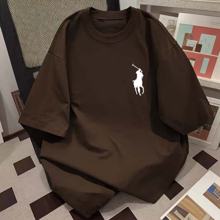 YUYU STUDIO Baju Oversize Pria Baju Distro Kaos Logo Kuda Poni Coklat / Pria Was