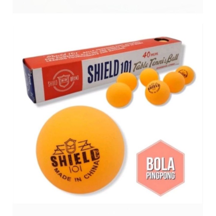 (1box isi 6)Bola Pingpong/Bola Tenis Meja Shield 101 Warna Orange