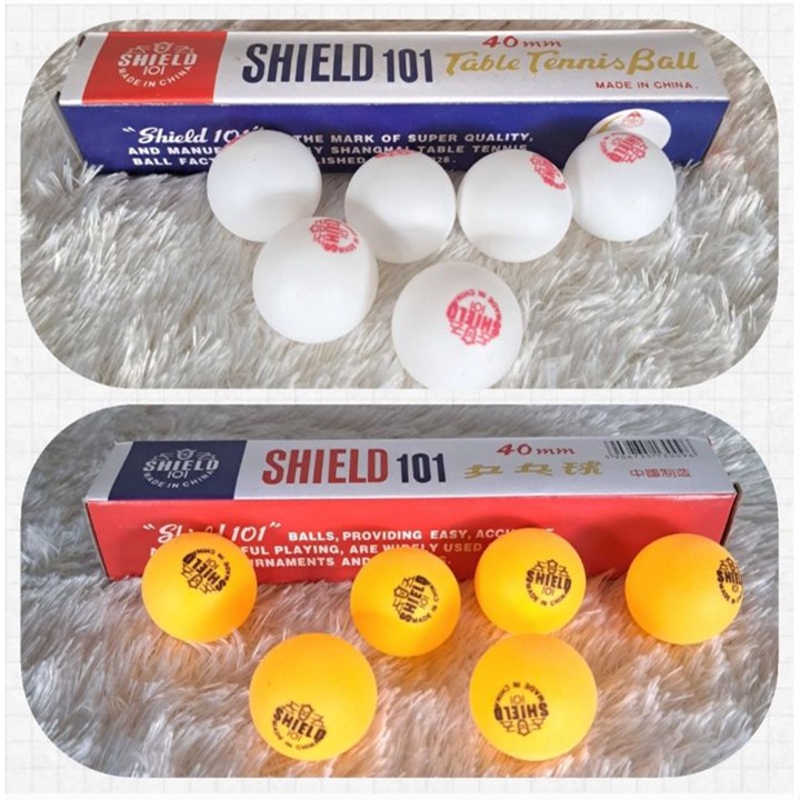 Ping Pong/Tenis Meja Shield 40mm Pth/Kuning isi 6butir