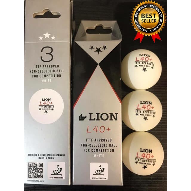 Bola Pingpong Tenis Meja Lion L40+ 3star ABS ITTF approved