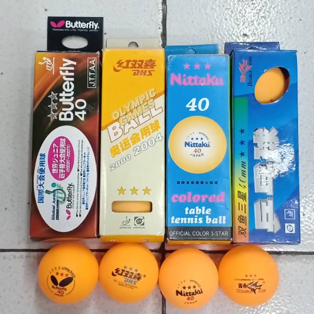 BOLA PINGPONG TENIS MEJA BUTTERFLY / DHS / NITAKU / DOUBLE FISH ISI 3 MURAH