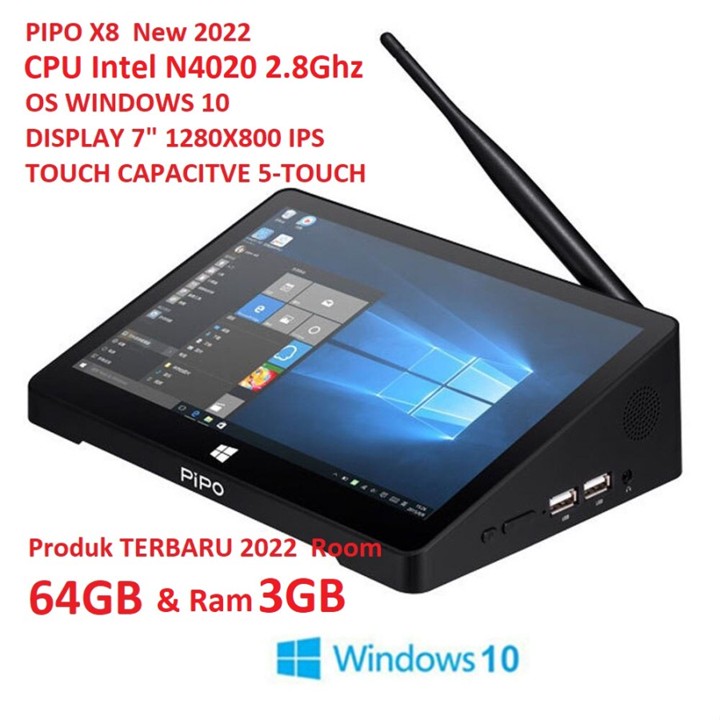 Pipo X8 Pro Mini PC Intel Celeron N4020 RAM 4GB/64GB Windows 10/Billing Post/Mes