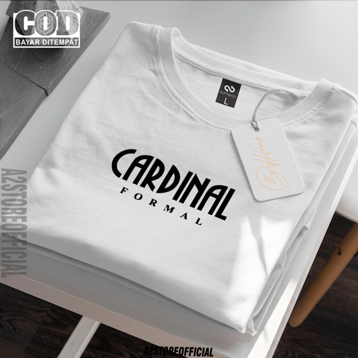Baju Kaos Distro Cardinal Formal Text Hitam Premium Quality Lengan Pendek T-Shir