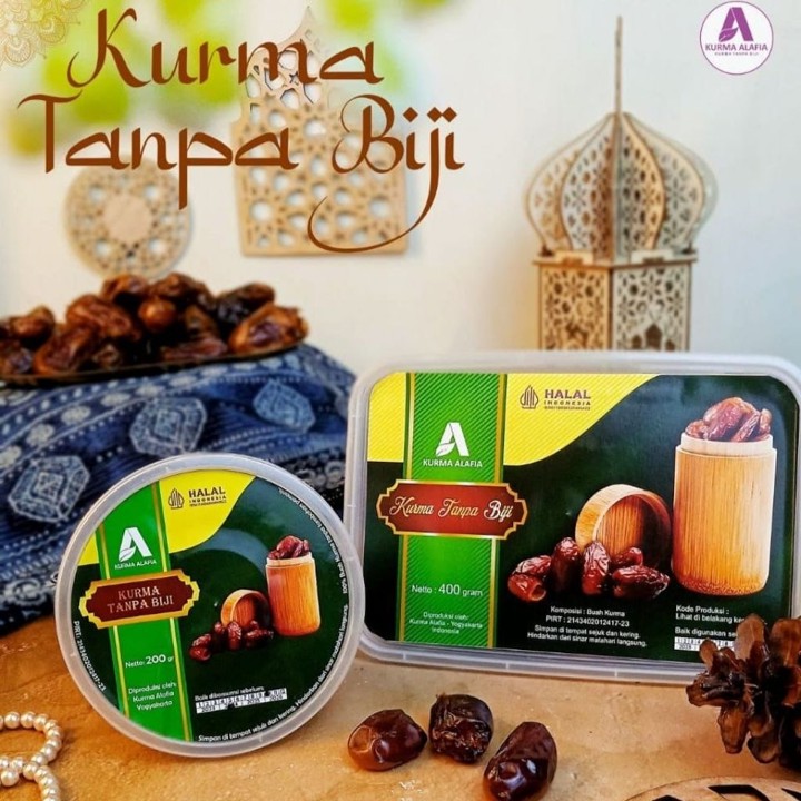 KURMA ALAFIA Tanpa Biji Premium 400gr 1kg Enak Lembut Praktis